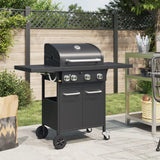 Vidaxl Gasbarbecue with 4 burners powder -coated steel black