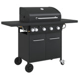 Vidaxl gas barbecue with 5 burners powder -coated steel black