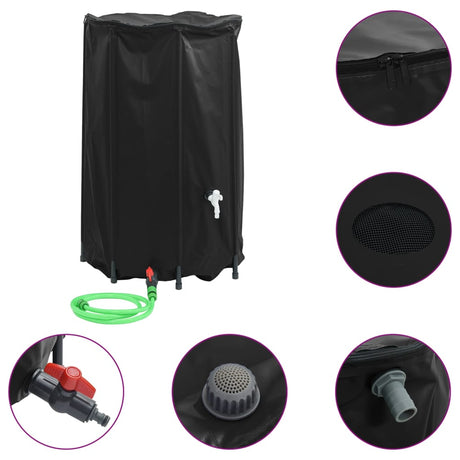 VidaXL Wassertank mit Wasserhahn faltbar 500 l PVC