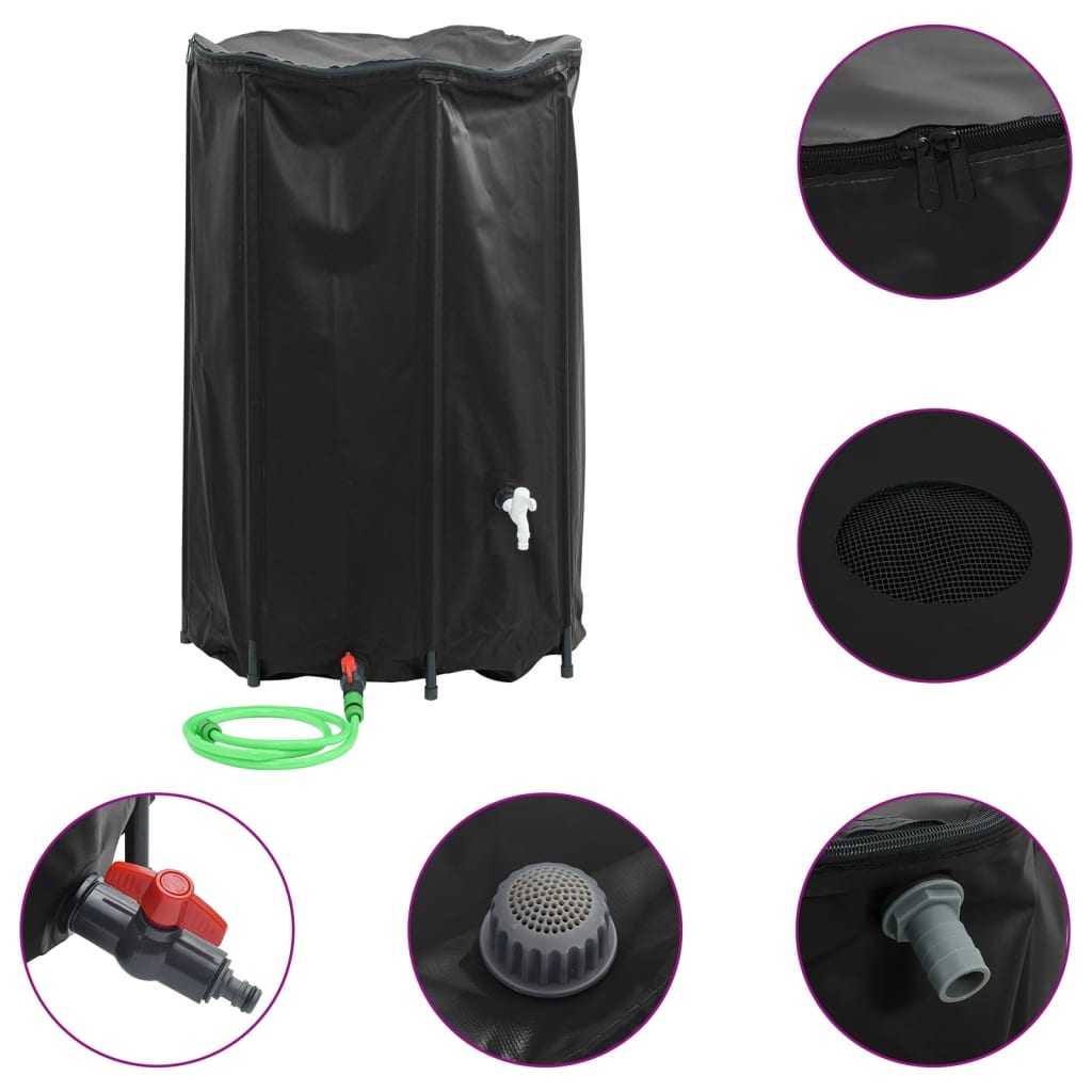 VidaXL Wassertank mit Wasserhahn faltbar 1000 l PVC