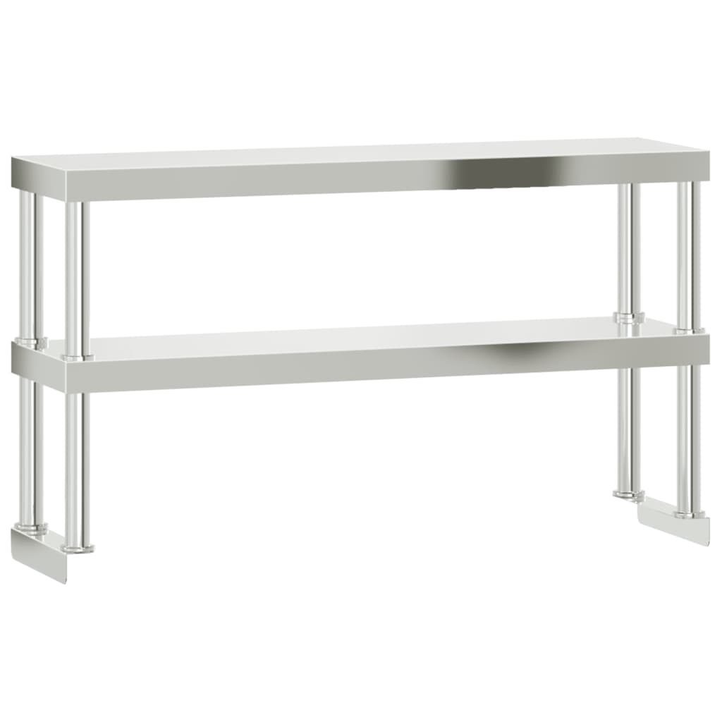 Vidaxx Erhöhung für Arbeitstisch 2-lagig 110x30x65 cm Edelstahl