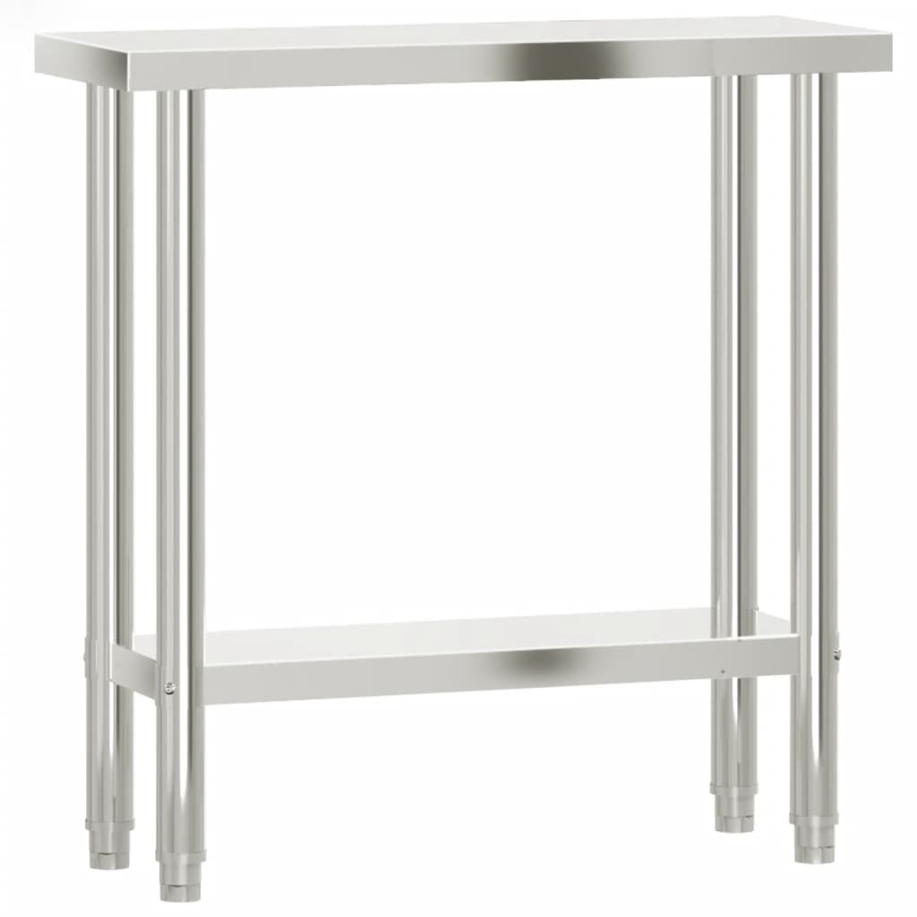 Vidaxl Kitchenwork Table 82.5x30x85 cm de acero inoxidable