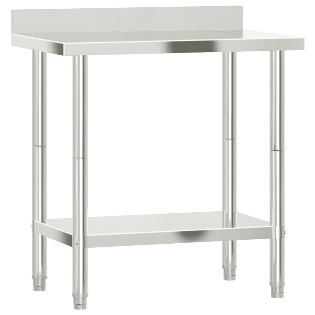 Vidaxl Kitchenwork Table With Splash Screen 82.5x55x93 CM Rostfritt stål