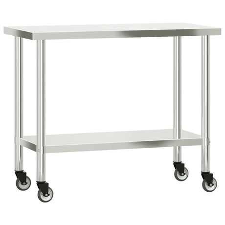 Vidaxx Küchenarbeitstisch mit Rollen 110x55x85 cm Edelstahl