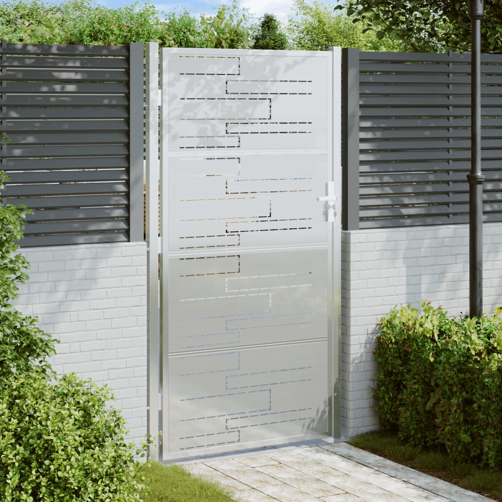 Vidaxl Garden Gate 100x200 cm en acier inoxydable