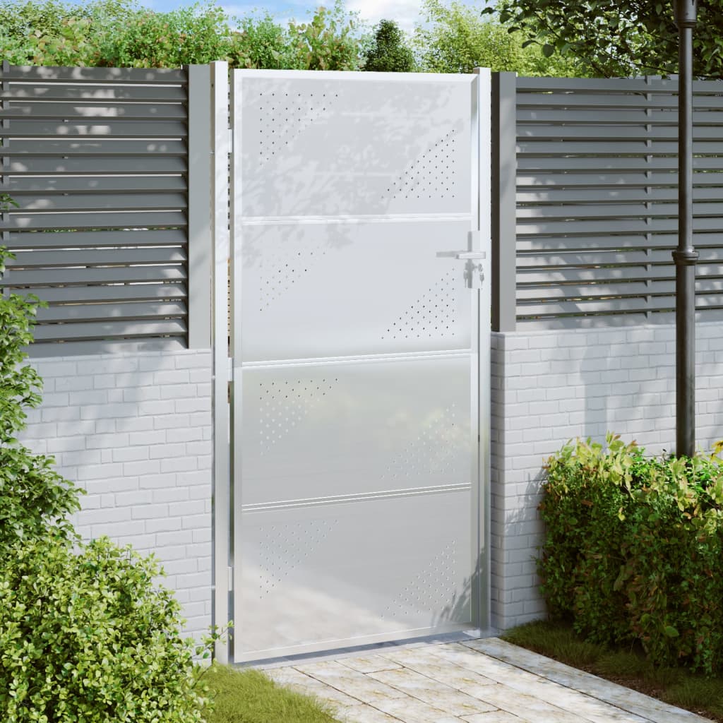 Vidaxl Garden Gate 100x200 cm rostfritt stål