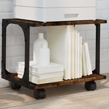 VidaXL Druckerschrank 2-lagig 41x28x33,5 cm Holzwerkstoff geräucherte Eiche
