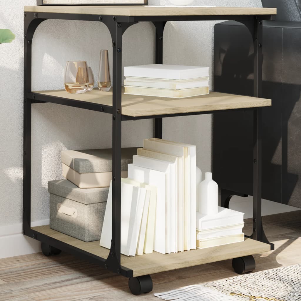 VidaXL Druckerschrank 3-schichtig 43x48x64 cm Holzwerkstoff Sonoma-Eiche