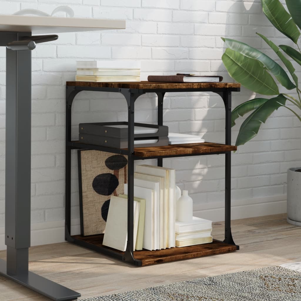 Vidaxx Druckerschrank 3-schichtig 43x48x64 cm verarbeitetes Holz, geräucherte Eiche