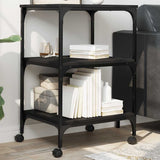 Vidaxx Druckerschrank 3-schichtig 50x41x75 cm verarbeitetes Holz schwarz