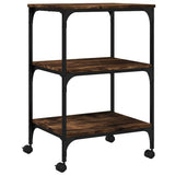 VidaXL Druckerschrank 3-lagig 50x41x75 cm verarbeitetes Holz, geräucherte Eiche