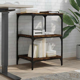 VidaXL Druckerschrank 3-lagig 50x41x75 cm verarbeitetes Holz, geräucherte Eiche