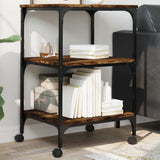 VidaXL Druckerschrank 3-lagig 50x41x75 cm verarbeitetes Holz, geräucherte Eiche
