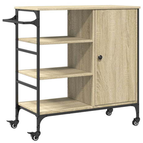 Vidaxl keukentrolley 87,5x38,5x84,5 cm bewerkt hout sonoma eikenkleur