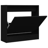 Gabinete de zapatos Vidaxl 60x21x57 CM Madera propiedad de negro