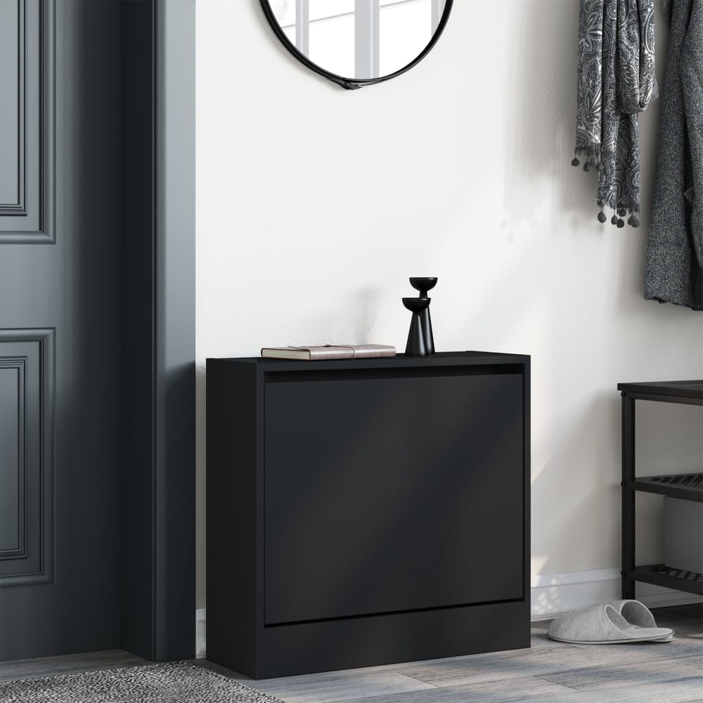 Vidaxl Cabinet da scarpe 60x21x57 cm Proprieted Black