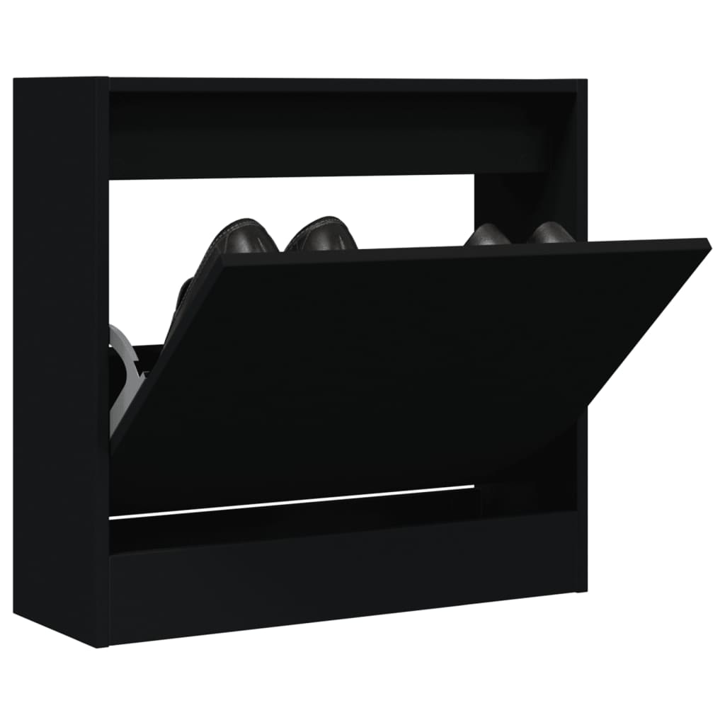 VidaXL Shoe cabinet 60x21x57 cm Properted Wood Black