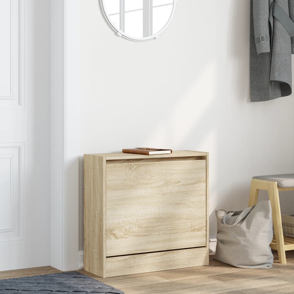 VidaXL Schuhschrank 60x21x57 cm Holzwerkstoff Sonoma-Eiche-farbig