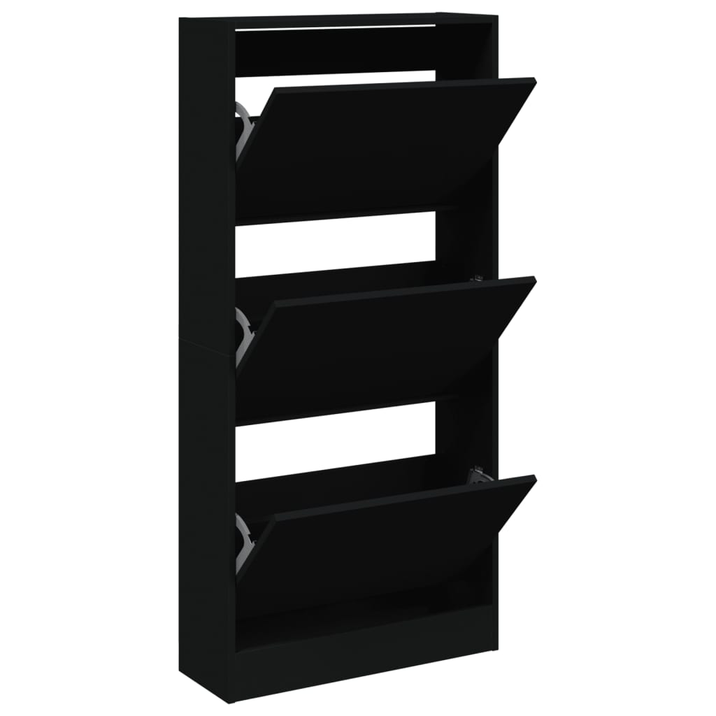 Vidaxl Cabinet da scarpe 60x21x125.5 cm Black proprietà