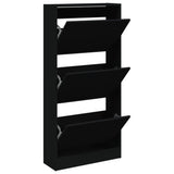 Vidaxl Shoe Cabinet 60x21x125,5 cm Property Wood Black