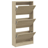 VidaXL Schuhschrank 60x21x125,5 cm Holzwerkstoff Sonoma-Eiche-farbig