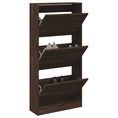 Vidaxx Schuhschrank 60x21x125,5 cm, fertige Holzfarbe, braune Eiche