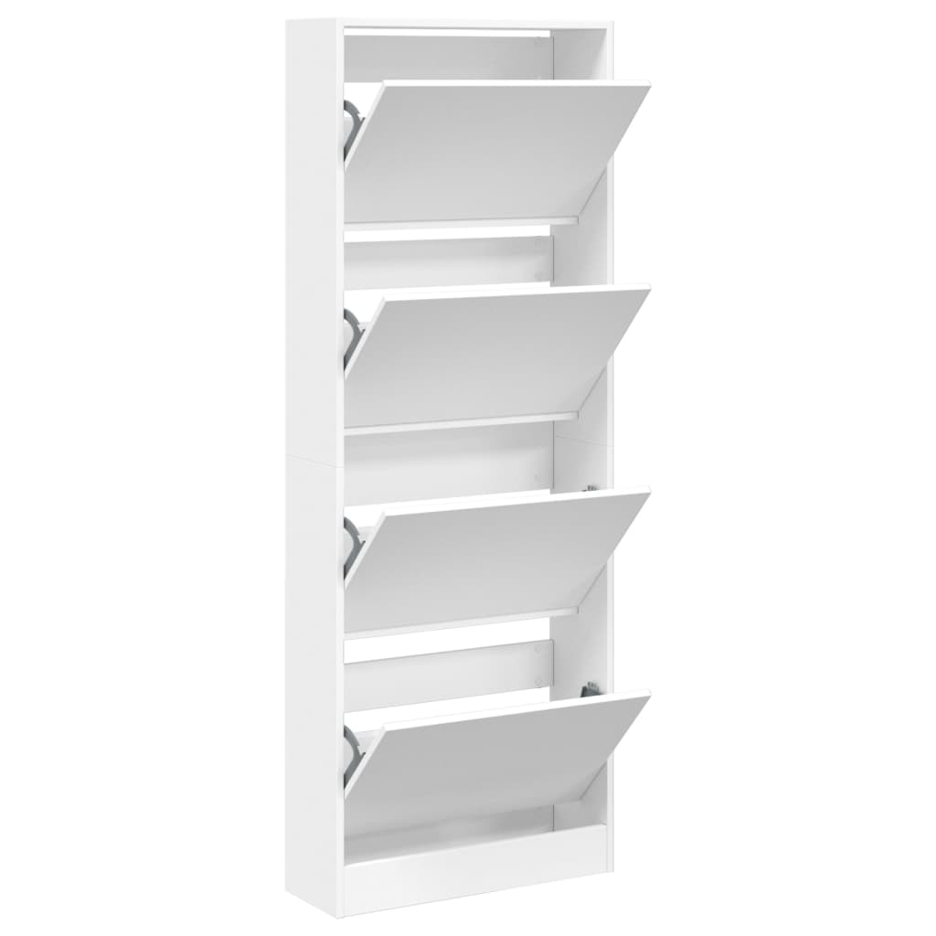 Vidaxl Shoe Cabinet 60x21x163,5 cm Forarbejdet træhvide