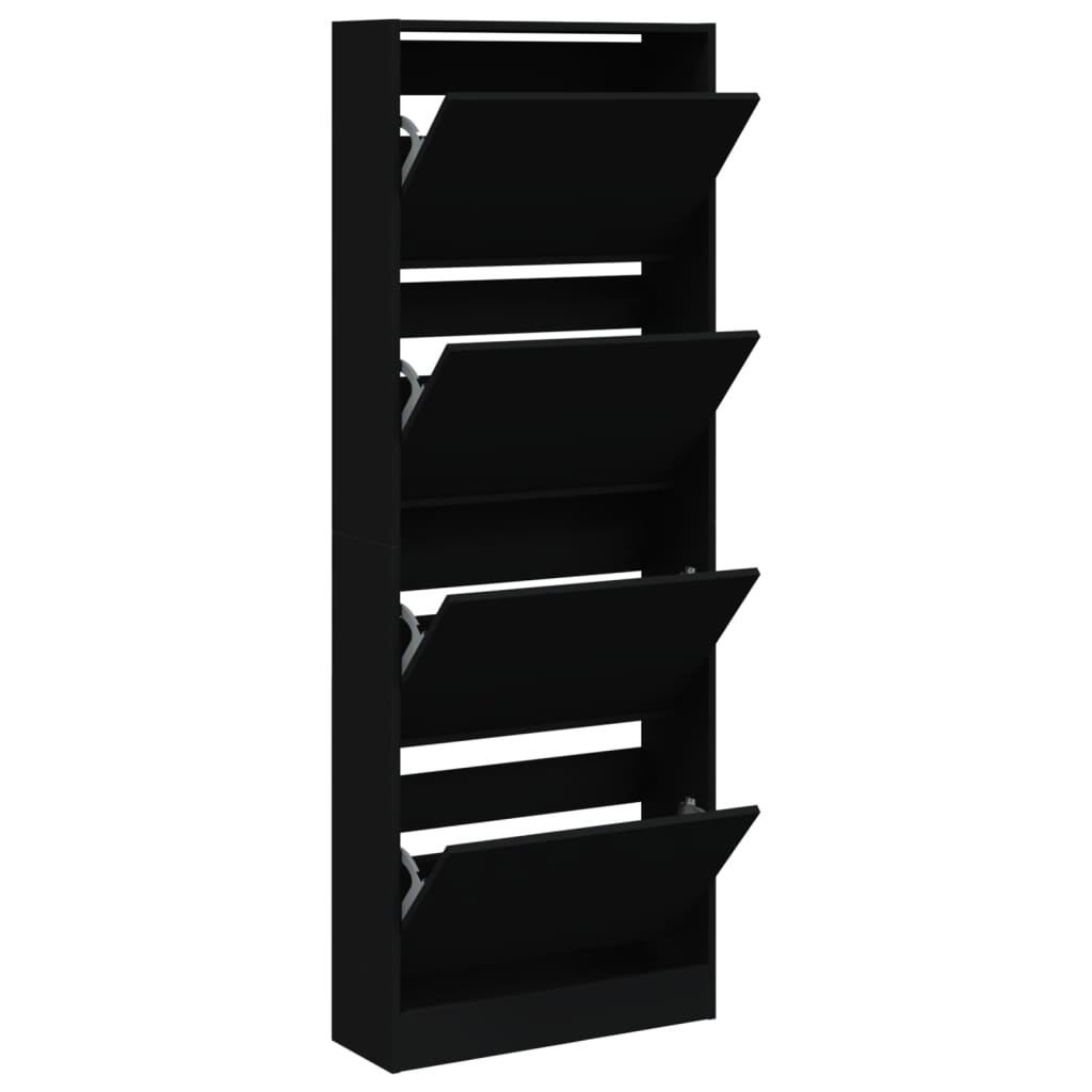 Armoire à chaussures Vidaxl 60x21x163,5 cm Bois de bois de propriété