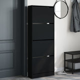 VidaXL Shoe cabinet 60x21x163.5 cm Properted Wood Black