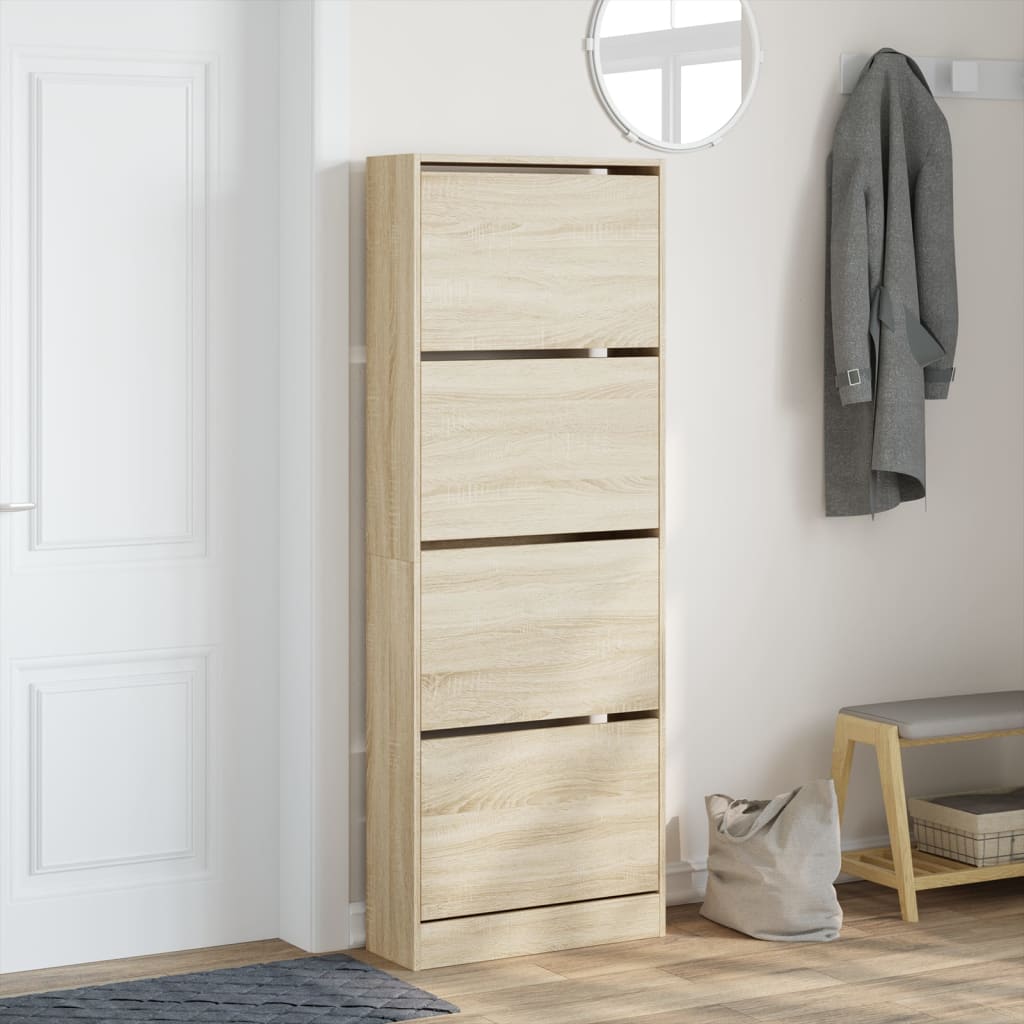 Vidaxl Schong Cabinet 60x21x163,5 cm veraarbechte Holz Sonoma Oh faarweg