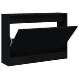 Gabinete de zapatos Vidaxl 80x21x57 CM Madera propiedad de negro