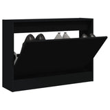 Vidaxl Shoe Cabinet 80x21x57 cm Property Wood Black