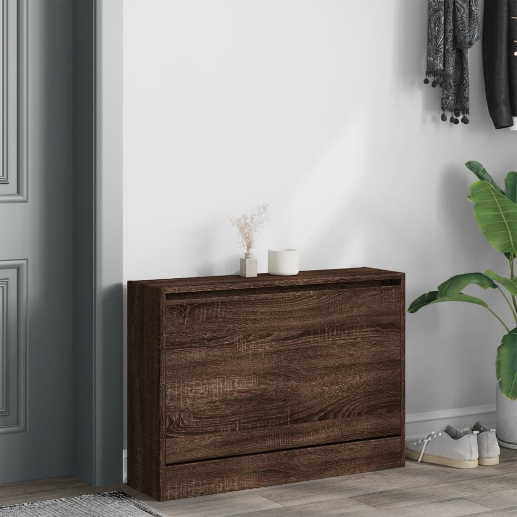 VidaXL shoe cabinet 80x21x57 cm Cut wood brown oak color