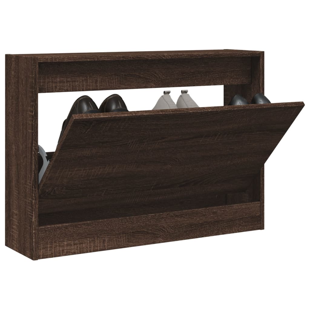 Vidaxx Schuhschrank 80x21x57 cm, fertige Holzfarbe, braune Eiche