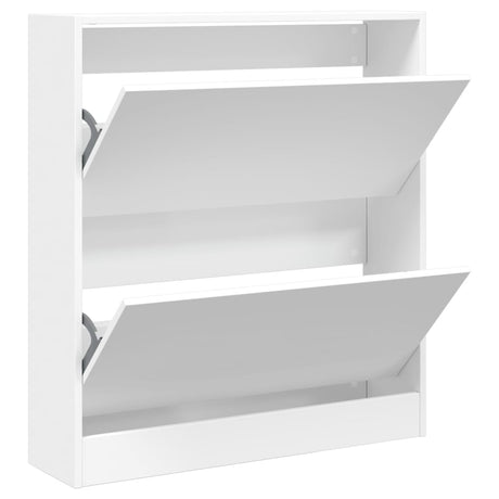 VidaXL Schuhschrank 80x21x87,5 cm Holzwerkstoff weiß
