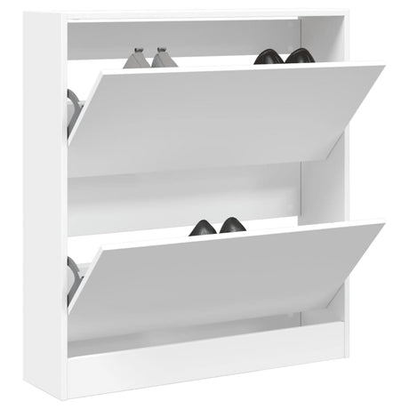 VidaXL Schuhschrank 80x21x87,5 cm Holzwerkstoff weiß