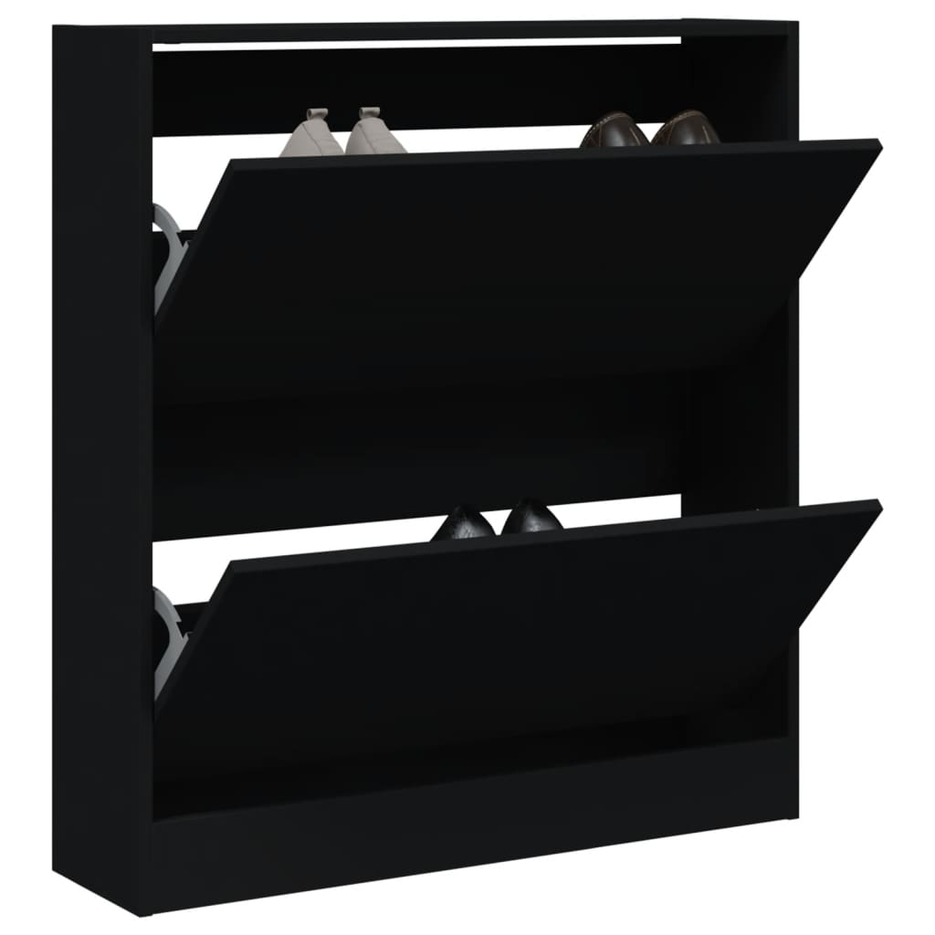 Vidaxl Cabinet da scarpe 80x21x87.5 cm Black proprietà