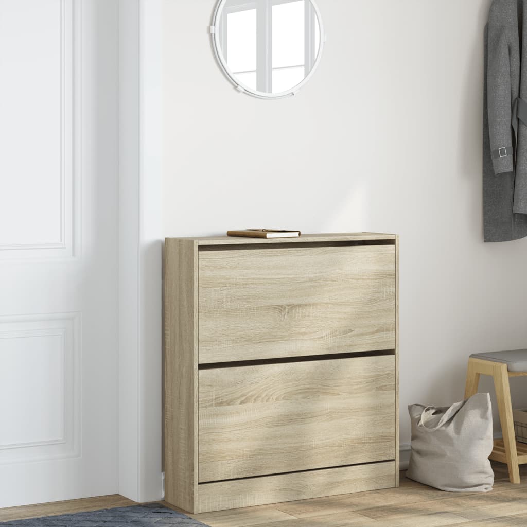 VidaXL Schuhschrank 80x21x87,5 cm Holzwerkstoff Sonoma-Eiche