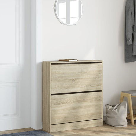 VidaXL Schuhschrank 80x21x87,5 cm Holzwerkstoff Sonoma-Eiche-farbig