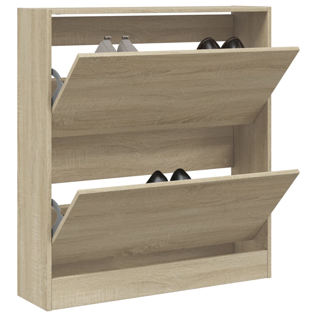 VidaXL Schuhschrank 80x21x87,5 cm Holzwerkstoff Sonoma-Eiche