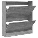 VidaXL Schuhschrank 80 x 21 x 87,5 cm, Holzwerkstoff, Farbe Sonoma-Eiche, Grau