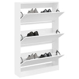 VidaXL Shoe cabinet 80x21x125.5 cm Processed Wood White