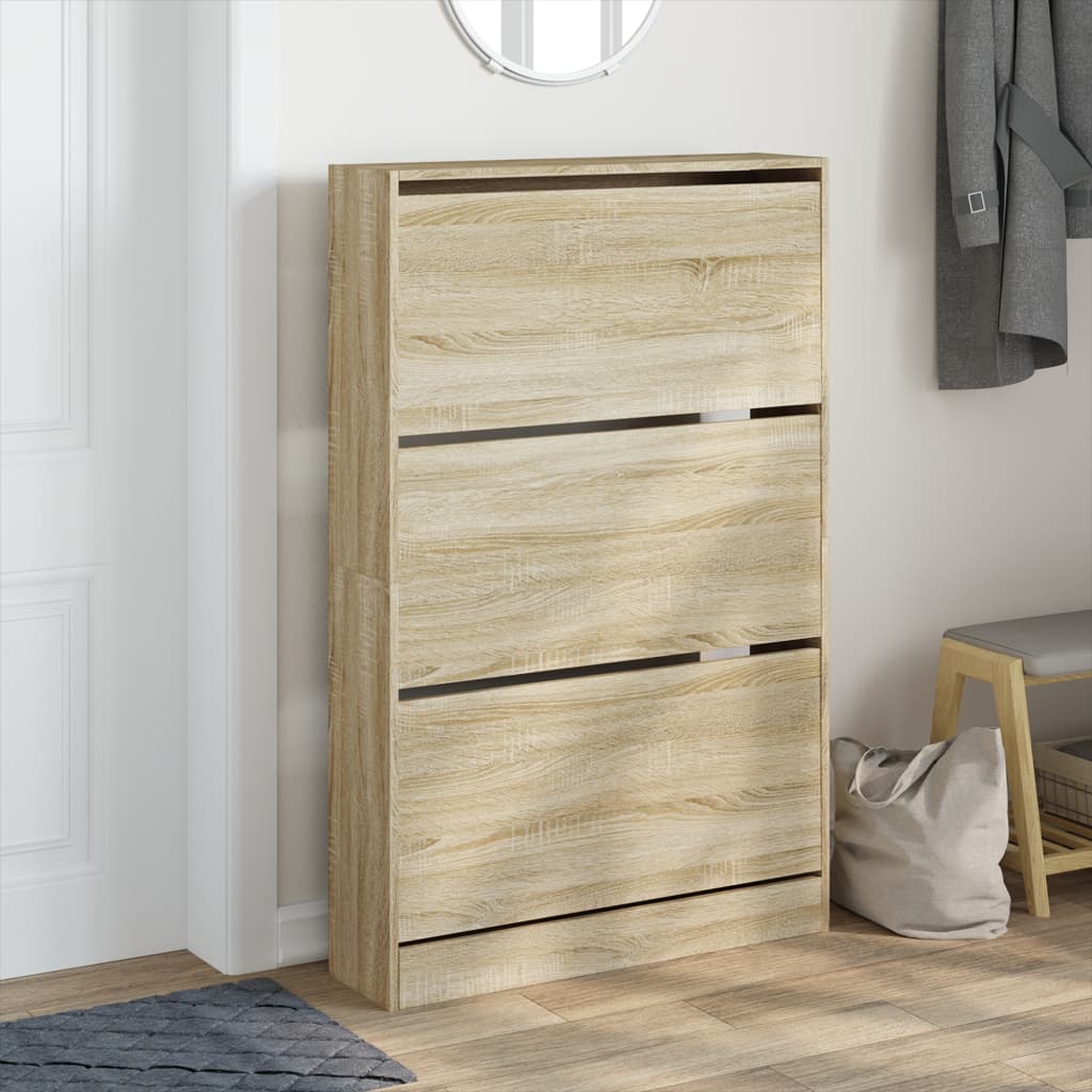 Vidaxl Schong Cabinet 80x21x125,5 cm Propertéiert Holz Sonoma Oako -kolored