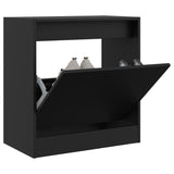 Gabinete de zapatos Vidaxl 60x34x63.5 cm de madera propiedad de negro