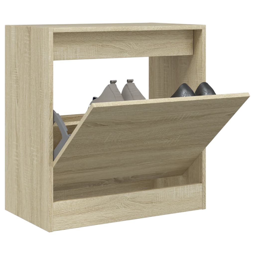 Vidaxl Schuhschrank 60x34x63.5 cm verarbeitetes Holz Sonoma Eichefarbe