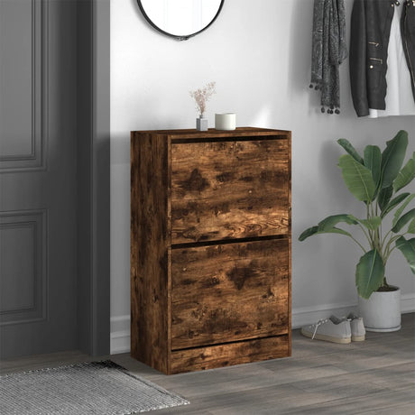 Vidaxx Schuhschrank 60x34x96,5 cm verarbeitetes Holz, geräucherte Eiche