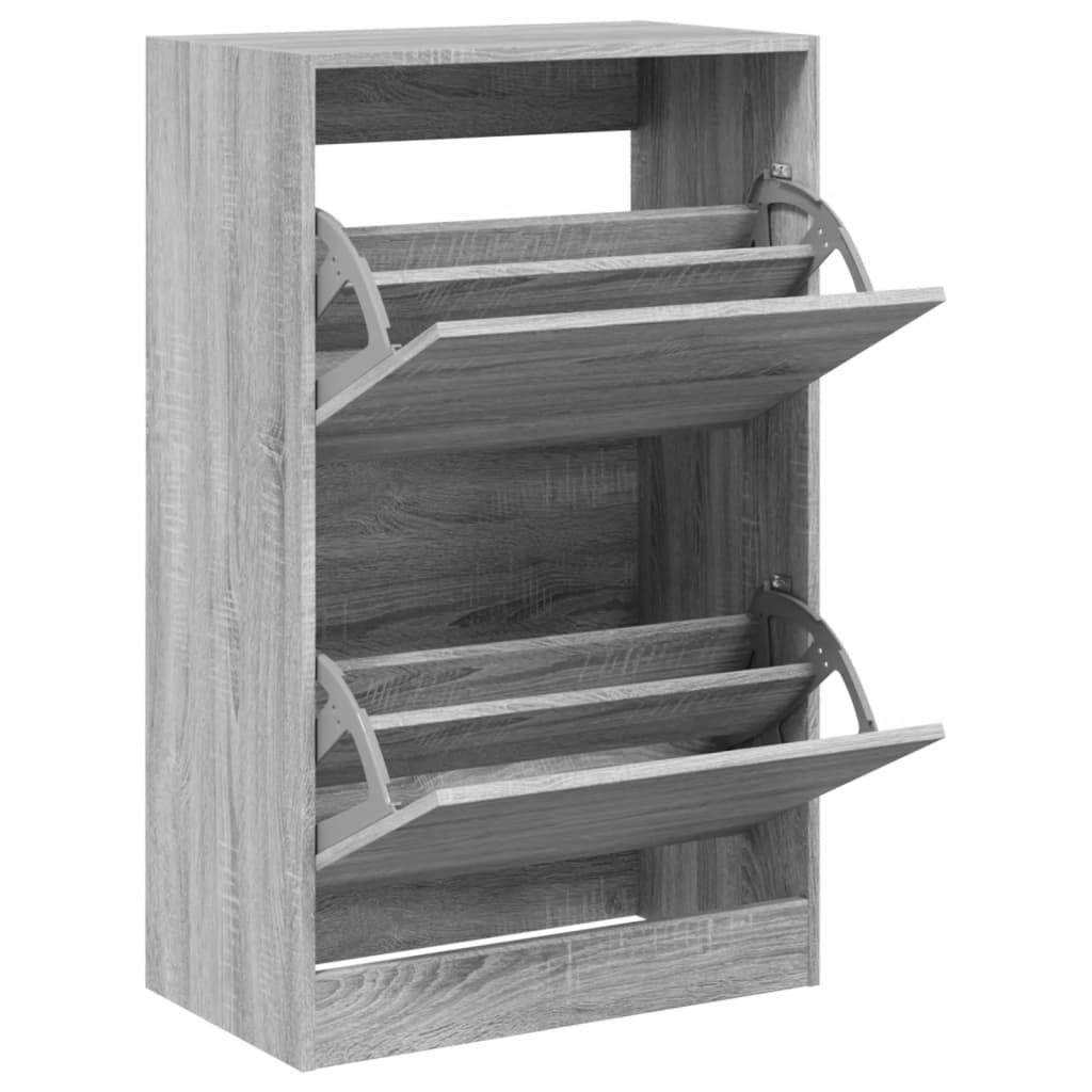 VidaXL shoe cabinet 60x34x96.5 cm Properted Wood Gray Sonoma Oak color