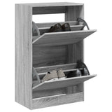 Gabinete de zapatos Vidaxl 60x34x96.5 cm Color de Oak Grey Oak de Oak Grey Grey