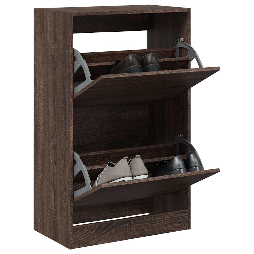 VidaXL Schuhschrank 60x34x96,5 cm, fertige Holzfarbe, braune Eiche