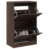 VidaXL Schuhschrank 60x34x96,5 cm, fertige Holzfarbe, braune Eiche